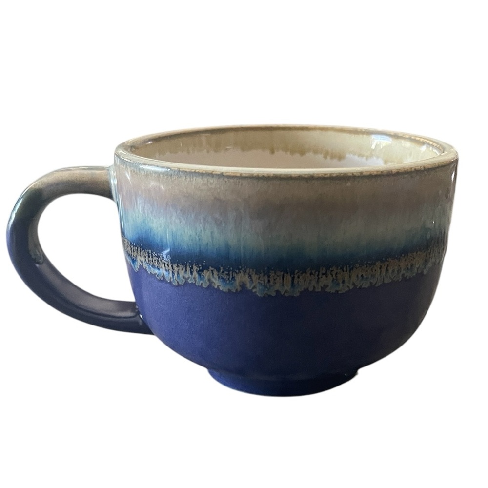 Donated: Blue and Cream Ceramic Coffee Mug